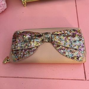 Betsey Johnson vintage sequin bow wallet